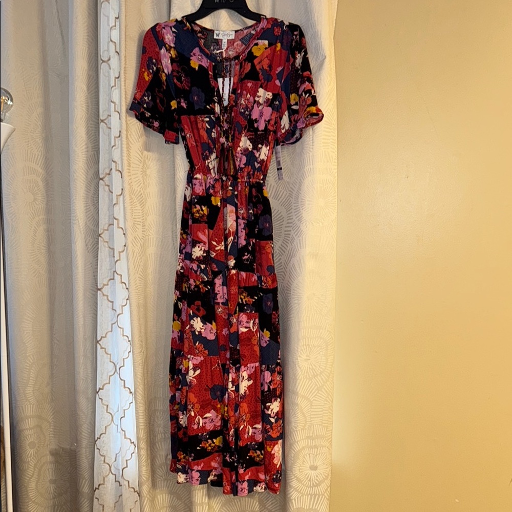 Jessica Simpson Red Flutter Sleeve Maxi Dress. NWT SIZE XS